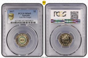 2017 $2 Lest We Forget Colorized MS65
