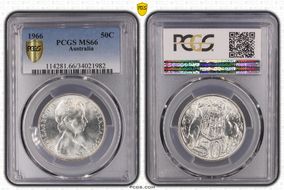 1966 50C KM-67  Ag MS66