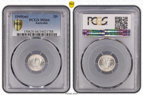 1949(m) 3D KM-44  Ag MS66