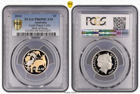 2014 $1 Mob of Roos CuNi Partial Gilt PR69DCAM