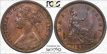 1866 1D S-3954 MS64BN