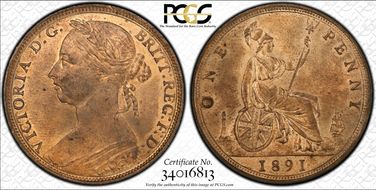 1891 1D S-3954 MS64RB