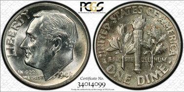 1948 10C FS-801 DDR MS63FB