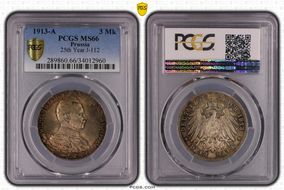 1913-A 3 Mk 25th Year J-112 MS66