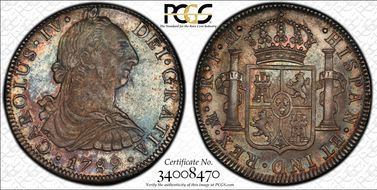 1789-Mo FM 8 R Calico-950 CAROLUS IV AU53