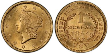 1854-S G$1 MS64