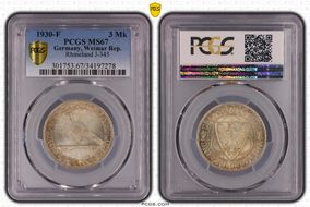 1930-F 3 Mk Rhineland J-345 MS67