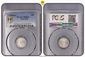 1948(m) 3D KM-37a  Ag MS64