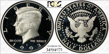 1993-S 50C Silver PR66DCAM