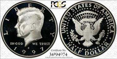 1997-S 50C Silver PR69DCAM