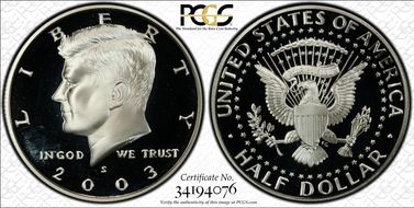 2003-S 50C Silver PR68DCAM