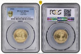 1921 1 Fr Gad-468 F-218 MS66