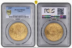 1907 $20 Liberty MS63