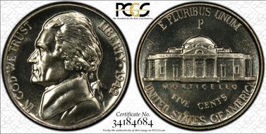 1942-P 5C Silver PR66