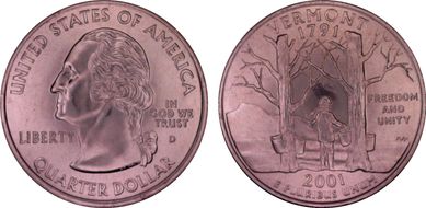 2001-D 25C Vermont MS68