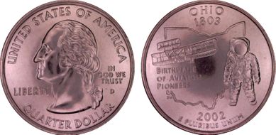 2002-D 25C Ohio MS68