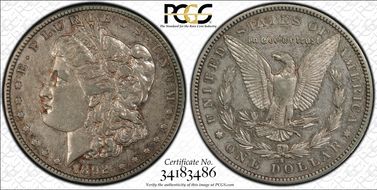 1892-S $1 VAM 2 Doubled Date VF35