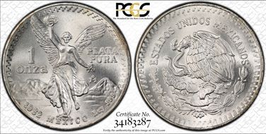 1982-Mo Onza Libertad Ag MS66