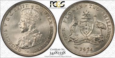 1924(m,sy) Florin MS66