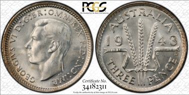 1943-D 3D KM-37  Ag MS67