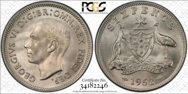 1952(m) 6D KM-45  Ag MS66