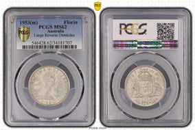 1953(m) Florin Large Reverse Denticles MS62