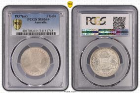1957(m) Florin KM-60 Ag MS64+
