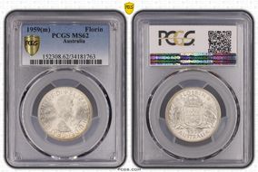 1959(m) Florin KM-60  Ag MS62