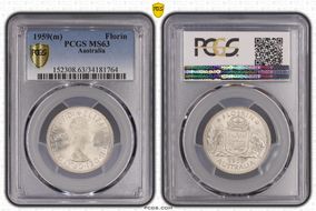 1959(m) Florin KM-60  Ag MS63