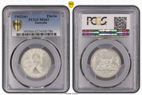 1962(m) Florin KM-60  Ag MS62