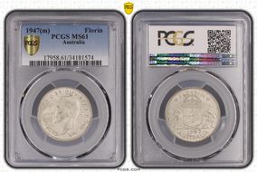 1947(m) Florin KM-40a  Ag MS61