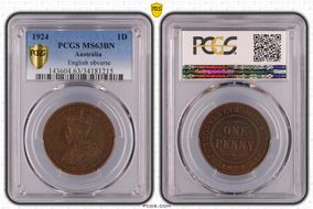 1924  1D English obverse MS63BN