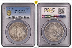 1911-S Peso VF35