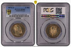 1876-A 2 Mk J-19 MS64