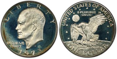 1973-S $1 Silver, DDO, FS-101 PR67DCAM