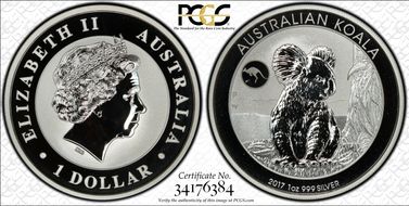 2017-P $1 Koala Ag-Kangaroo Privy MS69