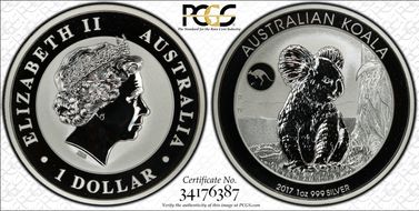 2017-P $1 Koala Ag-Kangaroo Privy MS69