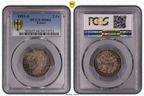 1851-A 2 Fr Gad-522 F-261 MS64
