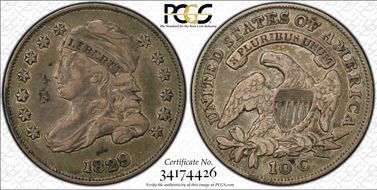1829 10C Small 10C VF35