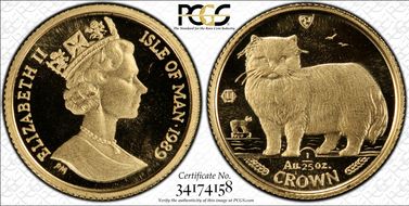 1989-PM 1/25 Cr Persian Cat Au KM-252 MS69
