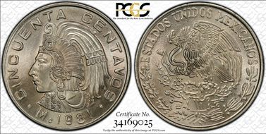 1981-Mo 50C Rectangle 9, narrow date MS67