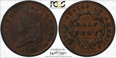 1828 1/2C C-1 AU53BN