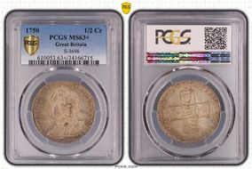 1750 1/2 Cr S-3696 MS63+