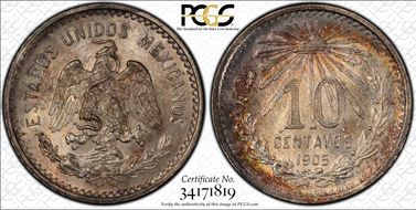 1905-M 10C KM-428  Ag MS65