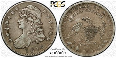 1814 50C O-105a Single Leaf VF30