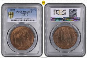 1880 (5 Fr) X-8a Cu MS65RB