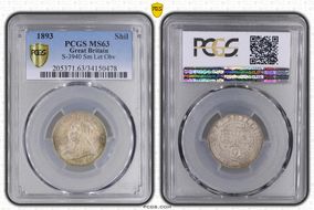 1893 Shil S-3940 Sm Let Obv MS63