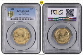 1939 2 Fr Gad-535 F-268 MS65