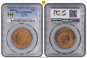 1888-A 10C Gad-265a MS65RD
