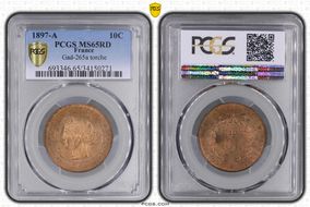 1897-A  10C Gad-265a F-135 torche MS65RD